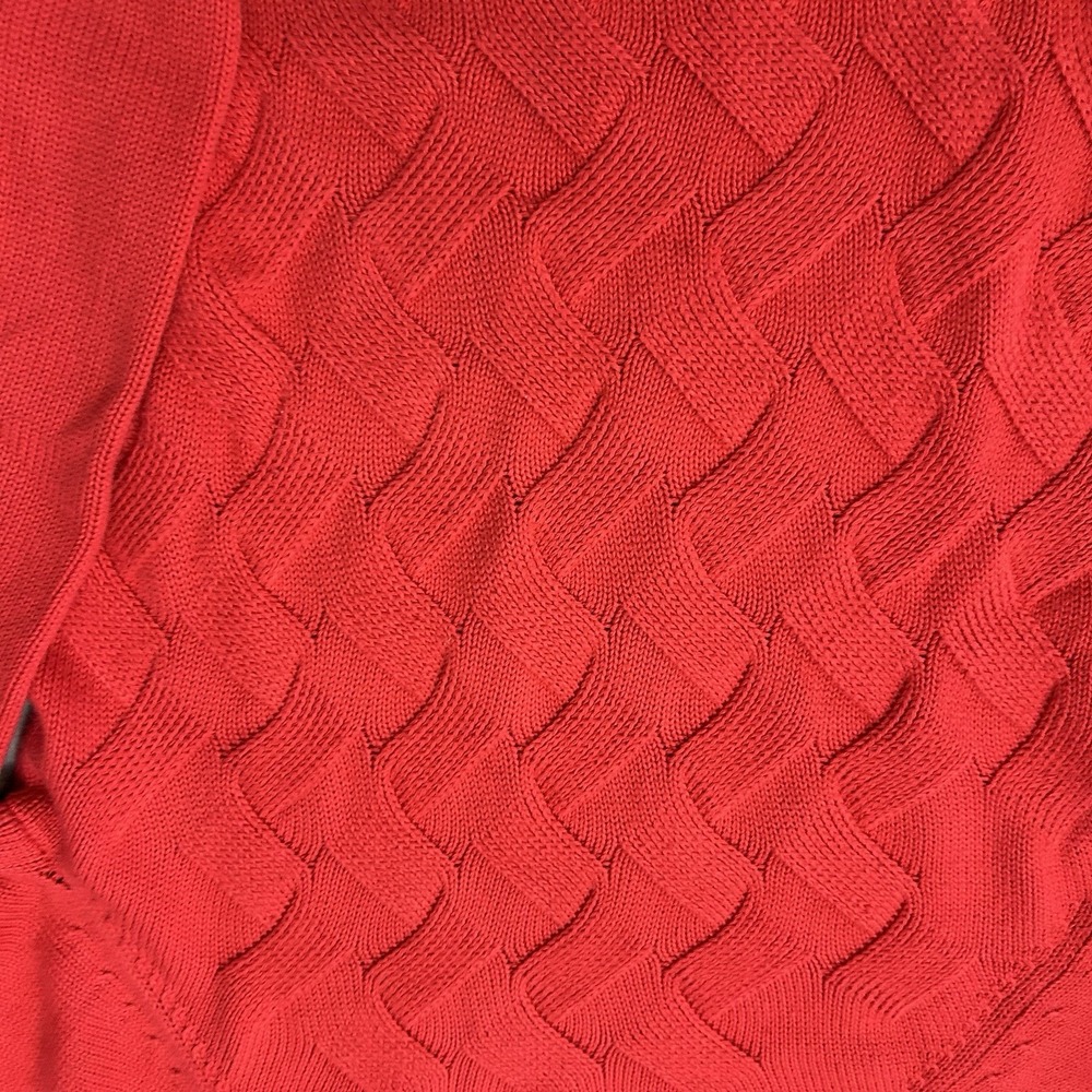 Lands' End Drifter Sweater Women M Coral Pink Cable Knit 100% Cotton Crewneck - Picture 3 of 12